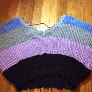 Multi colored v-neck sweater